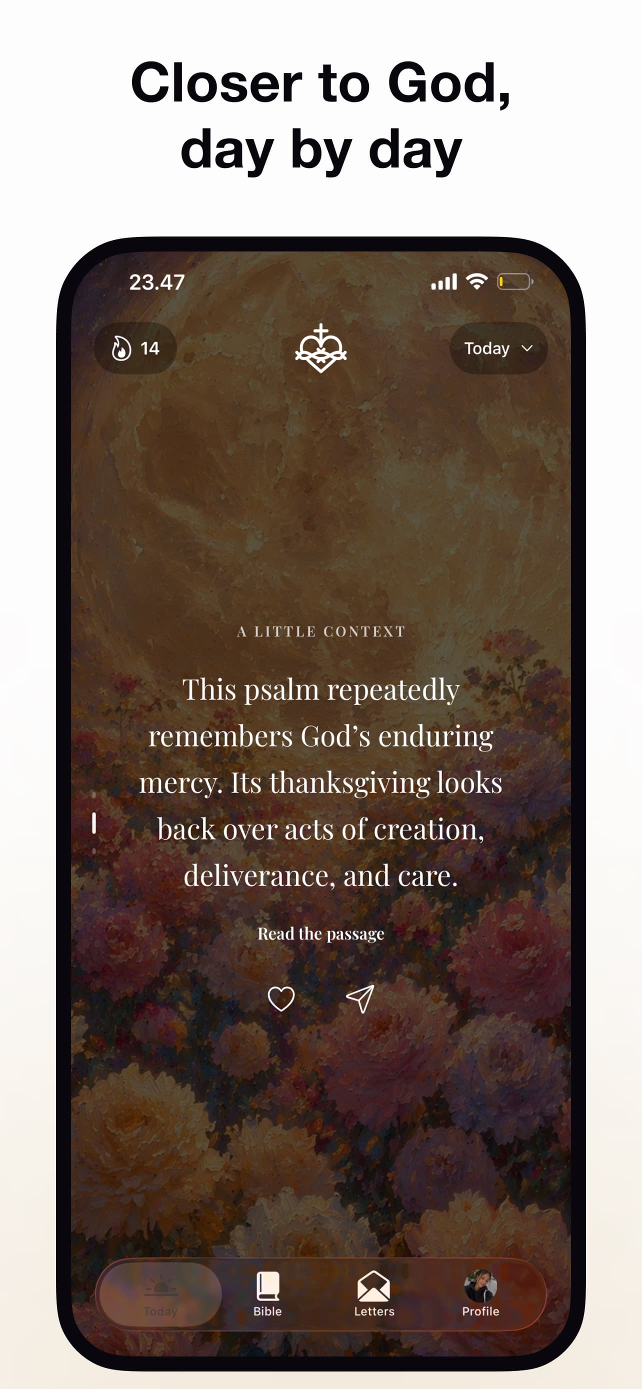 Closer to God, day by day — Valor daily Scripture and reflection